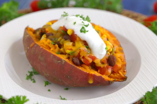 Microwave pressure cooker Taco Stuffed Baked Potato