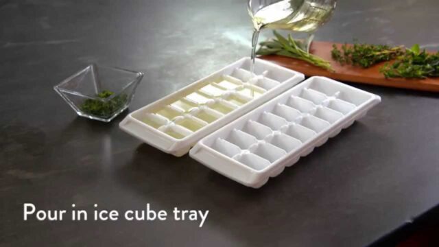 Oil and ice cubes