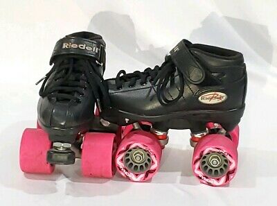 Riedell R3 Black Speed Skates - R3 Black Quad Speed Roller Derby Skate